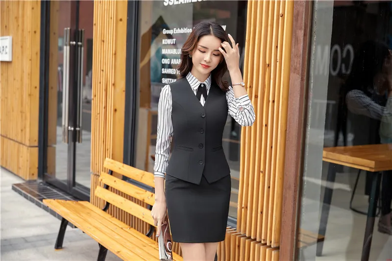 Elegant Black 2018 New Styles Formal Professional Blazers Suits For Ladies Business Work Wear Skirt Suits Beauty Salon Sets
Elegant Black 2018 New Styles Formal Professional Blazers Suits For Ladies Business Work Wear Skirt Suits Beauty Salon Sets