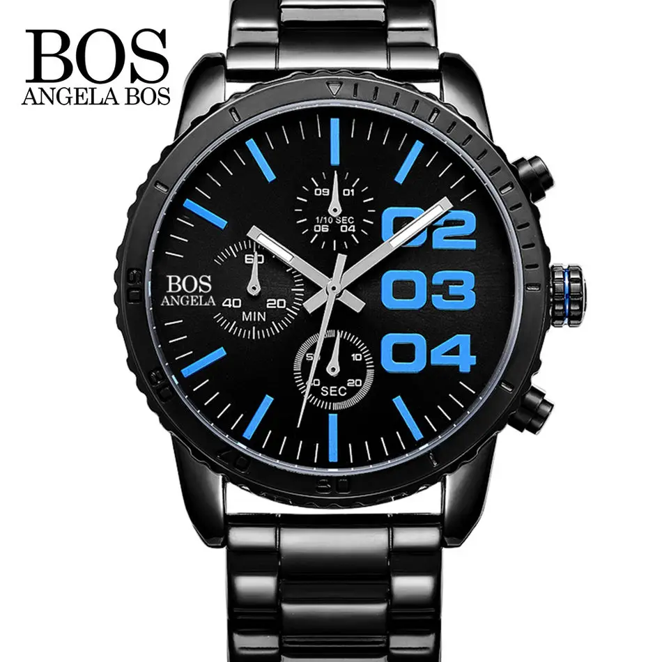 Men's Chronograph Analog Quartz Wrist Watch Black Dial Stainless Steel Bracklet 8013
Men's Chronograph Analog Quartz Wrist Watch Black Dial Stainless Steel Bracklet 8013
