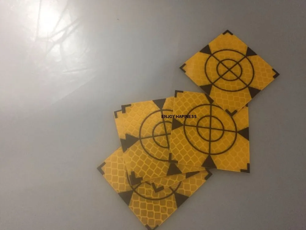 20pcs Yellow Reflector Sheet 50 x 50 Mm Reflective Tape Target Total Station
