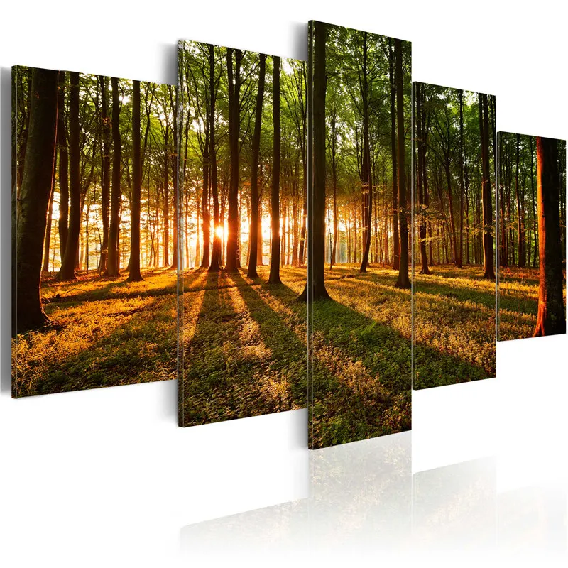 5 Pieces Natural Landscape Poster Green Forest Trees Canvas Painting Sunset Modern Wall Art Pictures for Living Room Home Decor
5 Pieces Natural Landscape Poster Green Forest Trees Canvas Painting Sunset Modern Wall Art Pictures for Living Room Home Decor