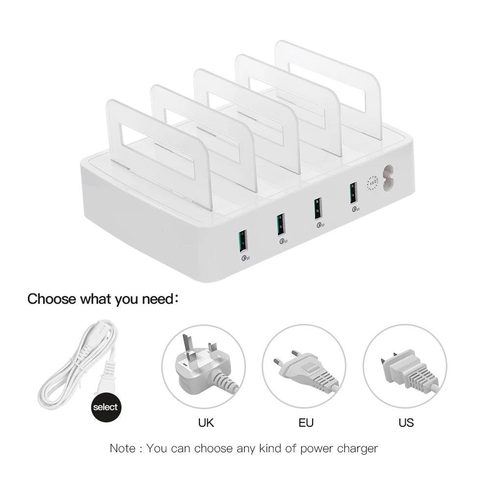 Smart Charging Station with 4 Ports USB QC3.0 Charging Dock of Universal Compatibility Charging Station for Family and Office
Smart Charging Station with 4 Ports USB QC3.0 Charging Dock of Universal Compatibility Charging Station for Family and Office