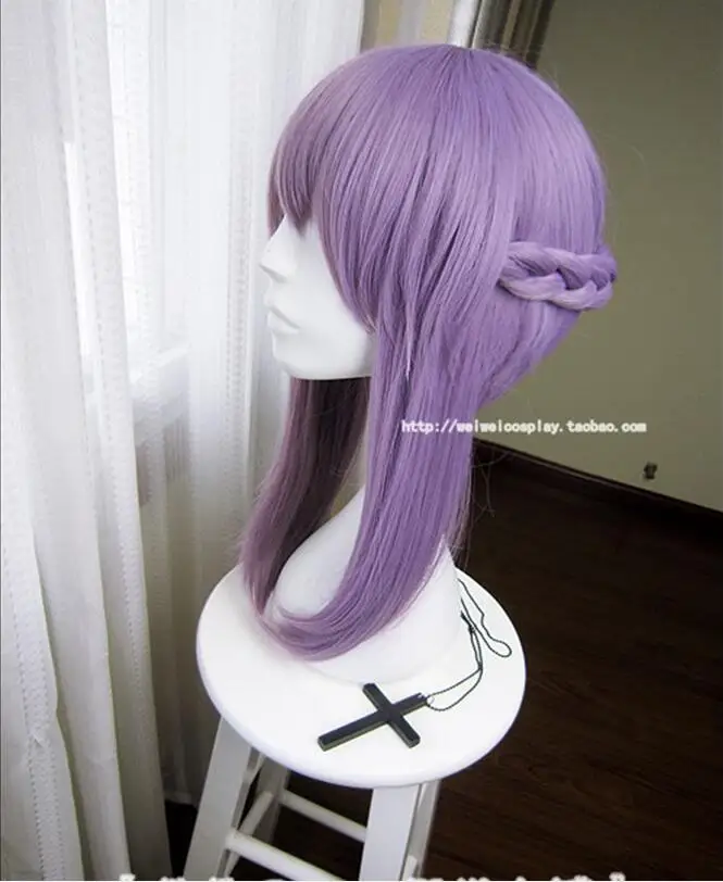 Парики для косплея аниме Owari no Seraph Of The End Shinoa Hiragi короткие фиолетовые плетеные