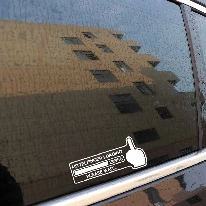 YJZT 16.5CM*7.2CM MITTEL FINGER LOADING PLEASE WAIT Vinyl Car Sticker Decal Middle Finger Black/Silver C3-1981
YJZT 16.5CM*7.2CM MITTEL FINGER LOADING PLEASE WAIT Vinyl Car Sticker Decal Middle Finger Black/Silver C3-1981