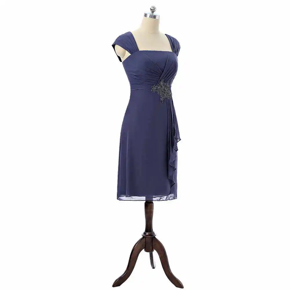Modern Navy Blue Mother Bride Dresses Two Piece Square Knee Length Chiffon Pleat Short Mother Of Groom Dress With 3/4 Sleeves
Modern Navy Blue Mother Bride Dresses Two Piece Square Knee Length Chiffon Pleat Short Mother Of Groom Dress With 3/4 Sleeves