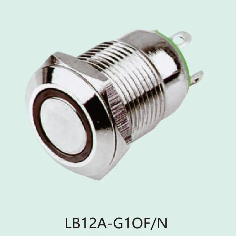 Waterproof switch 12mm Reset flat head annular with light Metal PushButton Switch
Waterproof switch 12mm Reset flat head annular with light Metal PushButton Switch