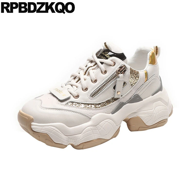 Footwear High Quality Thick Sole Trainers Sequin Glitter Creepers Platform Shoes Genuine Leather Muffin Sneakers Women Elevator
Footwear High Quality Thick Sole Trainers Sequin Glitter Creepers Platform Shoes Genuine Leather Muffin Sneakers Women Elevator