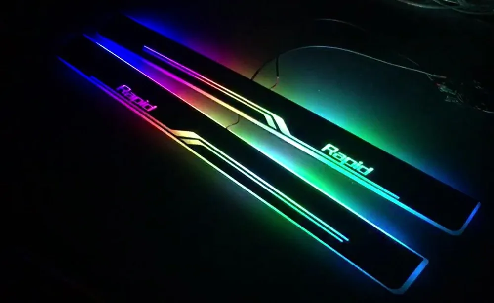 Qirun Acrylic LED moving door scuff plate sill light colorful changing dynamic pathway lamp for skoda rapid
Qirun Acrylic LED moving door scuff plate sill light colorful changing dynamic pathway lamp for skoda rapid