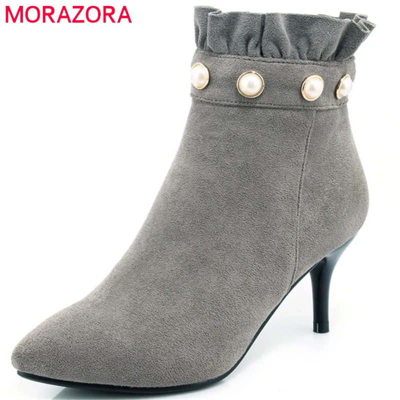 MORAZORA Thin heels boots female flock zipper solid fashion shoes woman ankle boots for women sexy lady party in autumn
MORAZORA Thin heels boots female flock zipper solid fashion shoes woman ankle boots for women sexy lady party in autumn