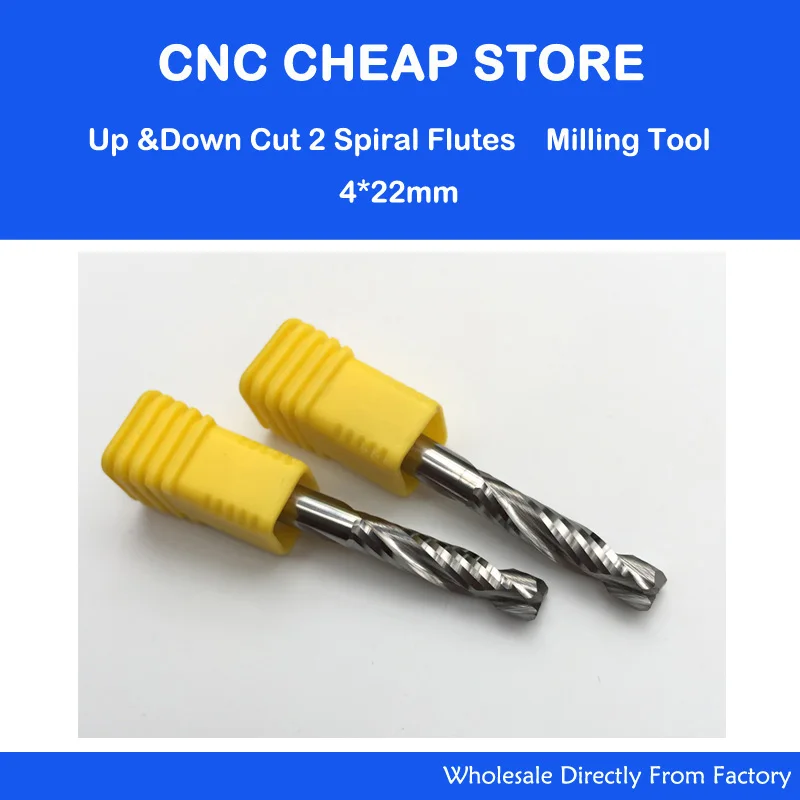 2pcs Up Down Cut 4x22MM Two Flute AAA Solid Carbide CNC Router Endmill Compression Wood Tungsten End Milling Cutter Tool Bit
2pcs Up Down Cut 4x22MM Two Flute AAA Solid Carbide CNC Router Endmill Compression Wood Tungsten End Milling Cutter Tool Bit