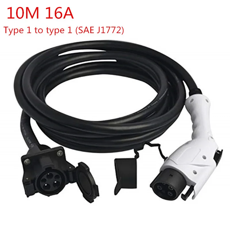 SAE J1772 Type 1 female plug to Type 1 male socket 16A with 10M black cable EV charging connectors EV charger adapter extension
SAE J1772 Type 1 female plug to Type 1 male socket 16A with 10M black cable EV charging connectors EV charger adapter extension