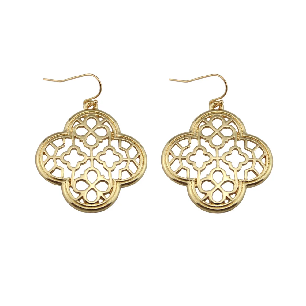 ZWPON 2020 Gold Filigree Cutout Quatrefoil Motif Statement Earrings Flower Zinc Alloy Drop Earrings for Woman Female Jewelry
ZWPON 2020 Gold Filigree Cutout Quatrefoil Motif Statement Earrings Flower Zinc Alloy Drop Earrings for Woman Female Jewelry