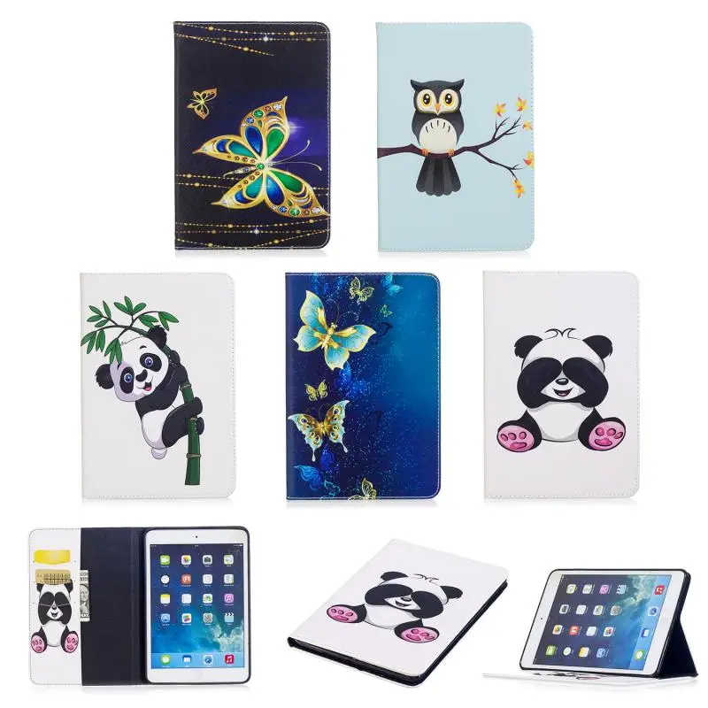 Чехол для iPad Mini 1 2 3 кожаный бумажник чехол Apple милый защитный планшета панда сумка
