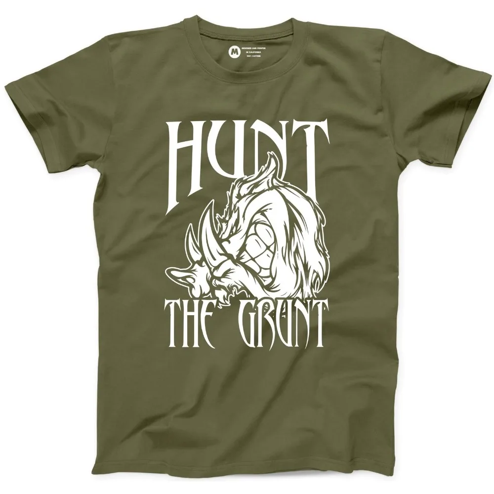 Hunt The Grunt T-Shirt Funny Hunting Hog Hunter Pig Outdoor Summer Style Fashion Men Casual Tees Novelty T Shirts
Hunt The Grunt T-Shirt Funny Hunting Hog Hunter Pig Outdoor Summer Style Fashion Men Casual Tees Novelty T Shirts