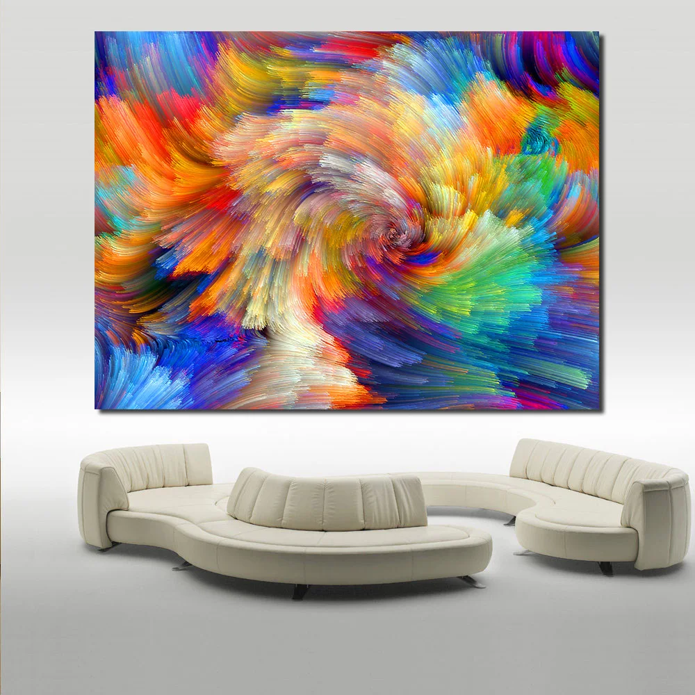 

JQHYART Oil Painting Canvas Art the Rainbow Wall Pictures For Living Room Home Decor Painting Wall Painting Picture No Frame