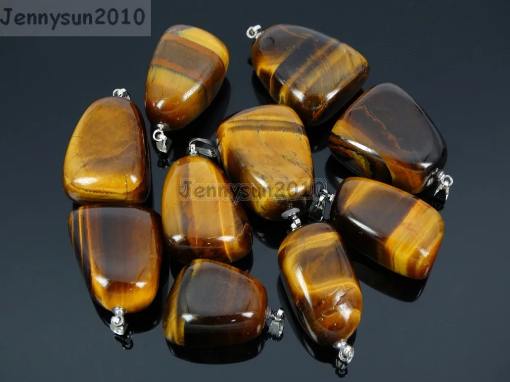 Natural Tiger's Eye Gems stones Freeformed Nugget Reiki Chakra Healing Pendant Charm Beads Necklace Jewelry 10Pcs/Pack 
Natural Tiger's Eye Gems stones Freeformed Nugget Reiki Chakra Healing Pendant Charm Beads Necklace Jewelry 10Pcs/Pack