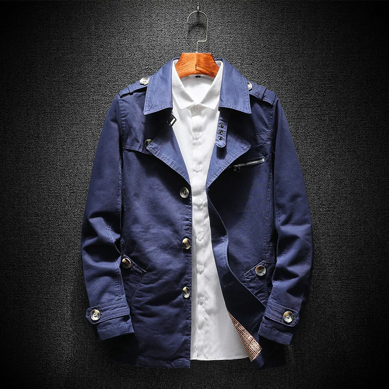 Spring Autumn Solid Cotton Jacket Men Fashion Trench Man Casual Tops Outwear Overcoat Jackets Coats Male Veste pour homme
Spring Autumn Solid Cotton Jacket Men Fashion Trench Man Casual Tops Outwear Overcoat Jackets Coats Male Veste pour homme