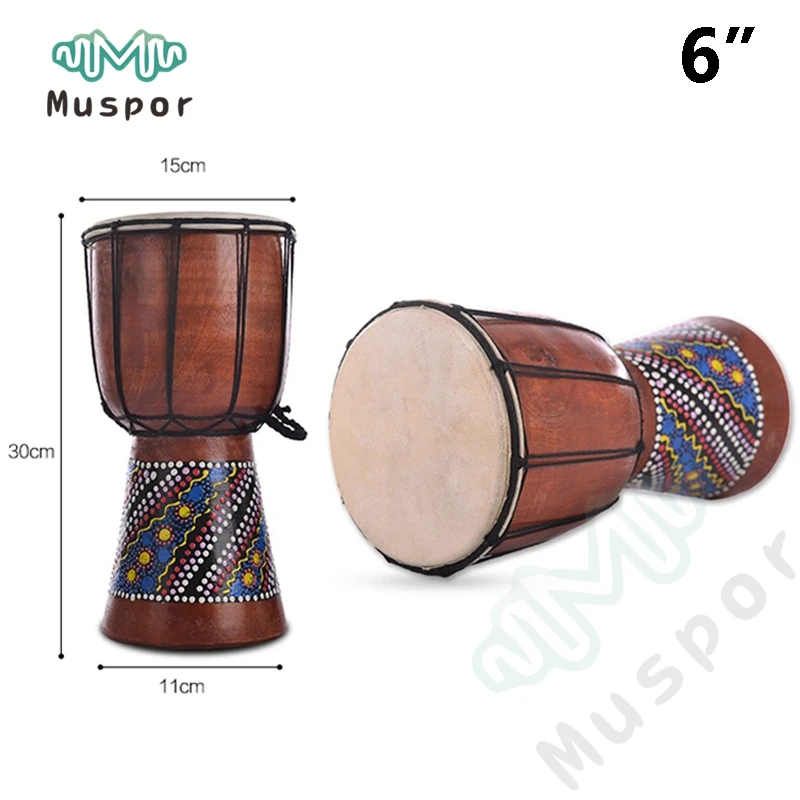 Барабан Djembe ударный классический 6 дюймов в африканском стиле|african hand drum|drums