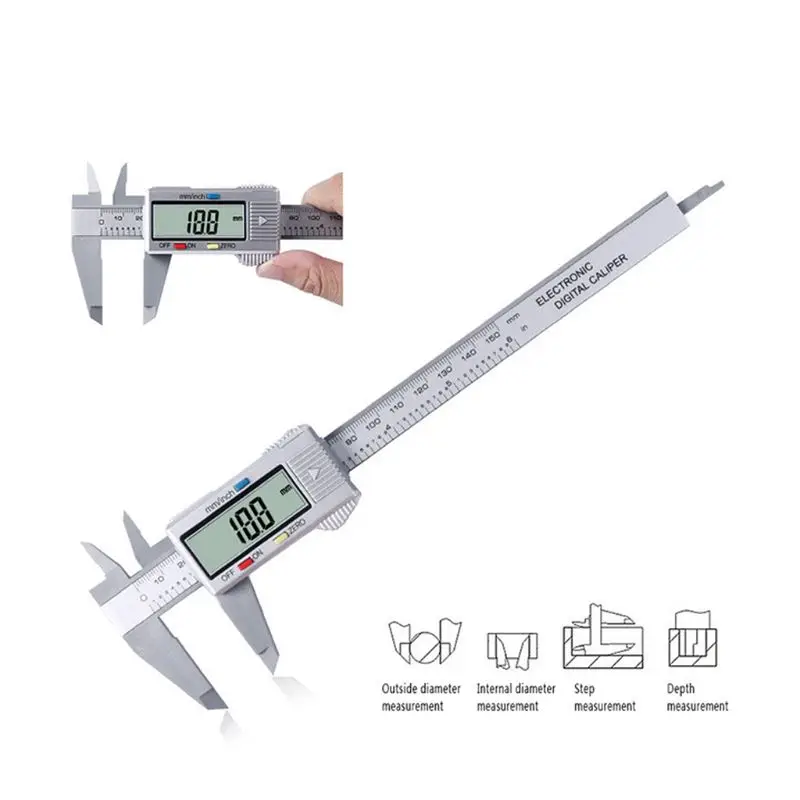 6 inch 150mm LCD Digital Electronic Carbon Fiber Vernier Caliper Gauge Micrometer
6 inch 150mm LCD Digital Electronic Carbon Fiber Vernier Caliper Gauge Micrometer