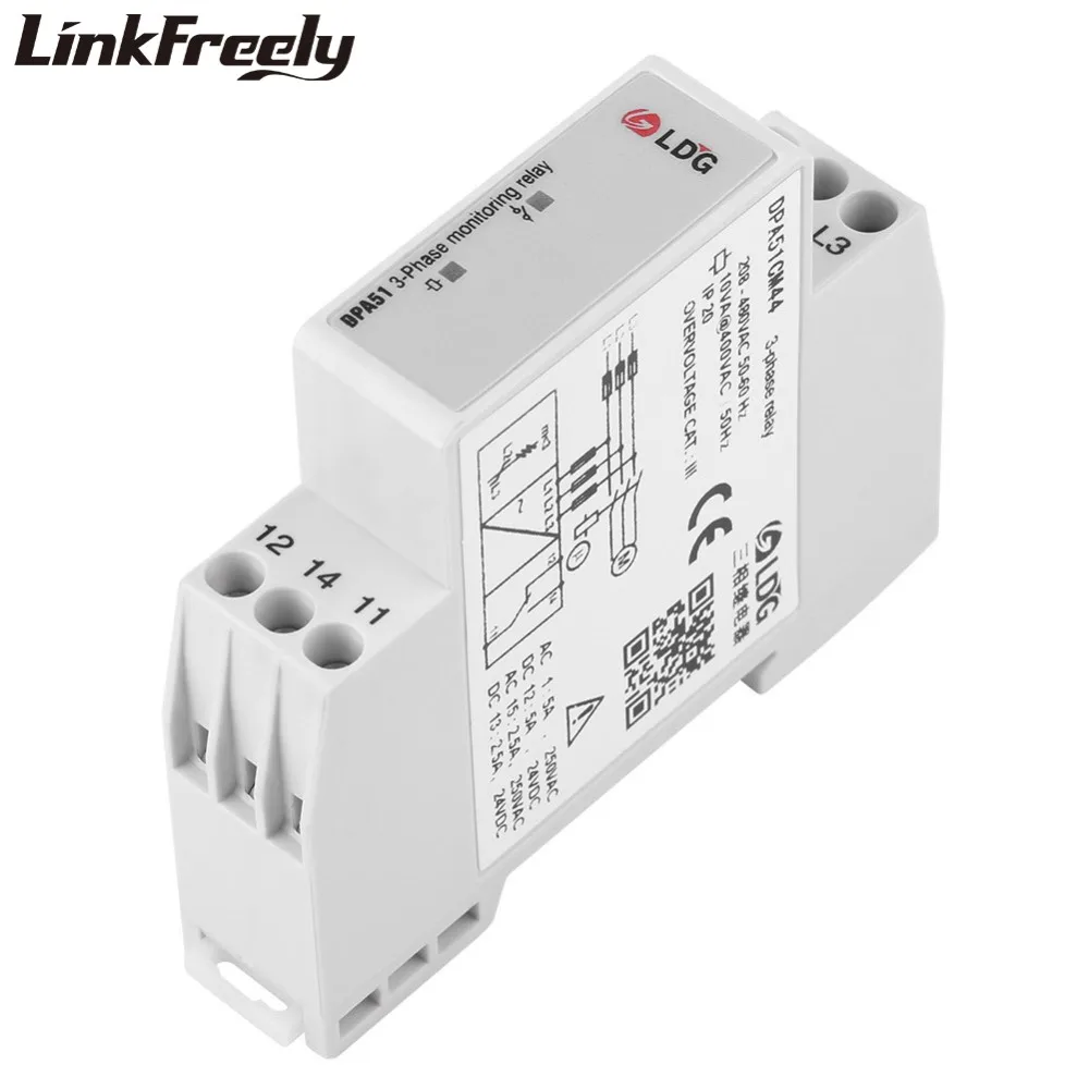 DPA51CM44 3 Phase Sequence Protection Relay Module & Board 5A 24V DC 250VAC Phase Failure Monitoring SPDT Voltage Relay Din Rail
DPA51CM44 3 Phase Sequence Protection Relay Module & Board 5A 24V DC 250VAC Phase Failure Monitoring SPDT Voltage Relay Din Rail