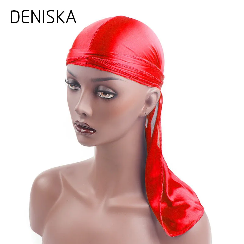 Новая мода Для мужчин атласная Durags бандану тюрбан парики шелковистая Durag
