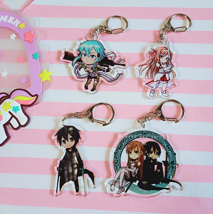 4 Pcs/lot Anime Sword Art Online SAO acrylic Keychain keyring figure pendant toys gifts
4 Pcs/lot Anime Sword Art Online SAO acrylic Keychain keyring figure pendant toys gifts