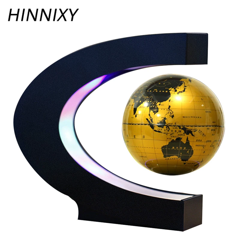 Фото Hinnixy Новинка светодиодный ночник c образный Глобус Магнитная подвеска настольная