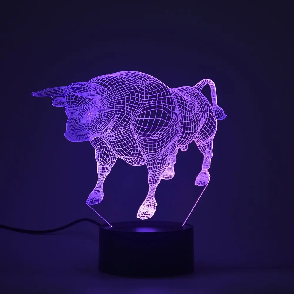 Spanish Bullfighting 3D Visual Lamp Optical Illusion Led Night Light 7 Colors Touch Sensitive Switch with Acrylic Flat Decor
Spanish Bullfighting 3D Visual Lamp Optical Illusion Led Night Light 7 Colors Touch Sensitive Switch with Acrylic Flat Decor