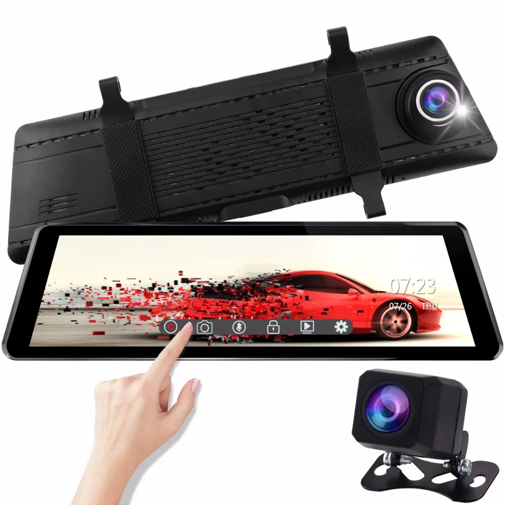 Автомобильный видеорегистратор dashcam full hd 1080P 10 "сенсорный экран Автомобильная