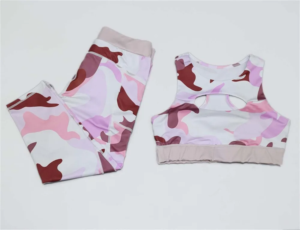 Yoga sports suit women's 2019 sexy two-piece sportswear bra with printed camouflage high waist leggings pants suit women's suit
Yoga sports suit women's 2019 sexy two-piece sportswear bra with printed camouflage high waist leggings pants suit women's suit