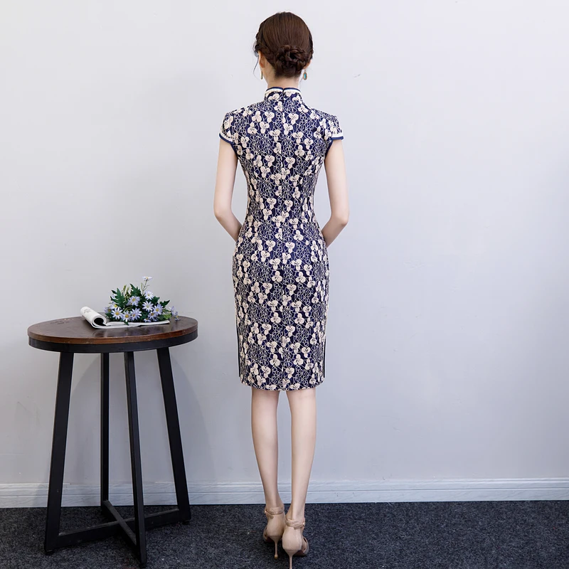 2019 Mini Cheongsam Vintage Chinese style Mandarin Collar Short Dress Womens Summer Lace Qipao Slim Party Dresses Vestido S-3XL
2019 Mini Cheongsam Vintage Chinese style Mandarin Collar Short Dress Womens Summer Lace Qipao Slim Party Dresses Vestido S-3XL