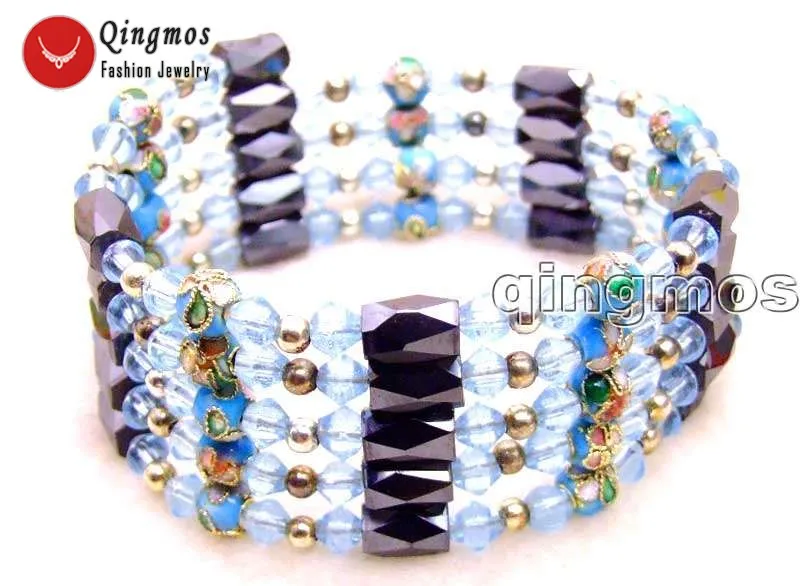 Qingmos Trendy Cloisonne Bracelet for Women with 6mm Round Sky-Blue Cloisonne & Black Hematite Magnetic Necklace Jewelry bra276
Qingmos Trendy Cloisonne Bracelet for Women with 6mm Round Sky-Blue Cloisonne & Black Hematite Magnetic Necklace Jewelry bra276