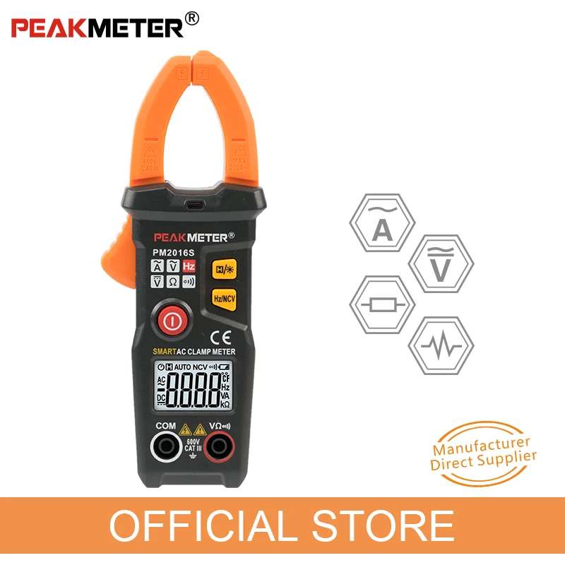 Цифровой токоизмеритель PEAKMETER PM2016S PM2016A, клещи для переменного тока, амперметр, тестер частоты и бесконтактного индикатора напряжения, ампер...
Цифровой токоизмеритель PEAKMETER PM2016S PM2016A, клещи для переменного тока, амперметр, тестер частоты и бесконтактного индикатора напряжения, ампер...
