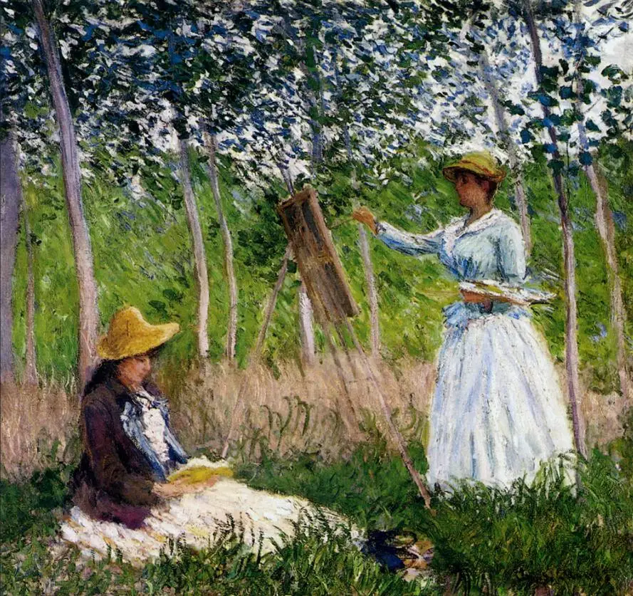 

High quality Oil painting Canvas Reproductions In The Woods At Giverny Blanche Hoschede (1887) By Claude Monet hand painted