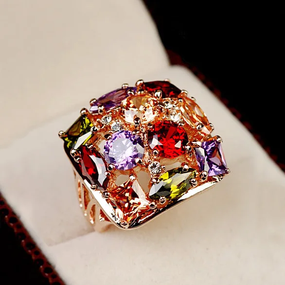Fashion Luxury Multi Color Cubic Zirconia Square Crystal Wide Ring Cocktail Ring Rose Gold Color Women Party Wedding Jewelry
Fashion Luxury Multi Color Cubic Zirconia Square Crystal Wide Ring Cocktail Ring Rose Gold Color Women Party Wedding Jewelry