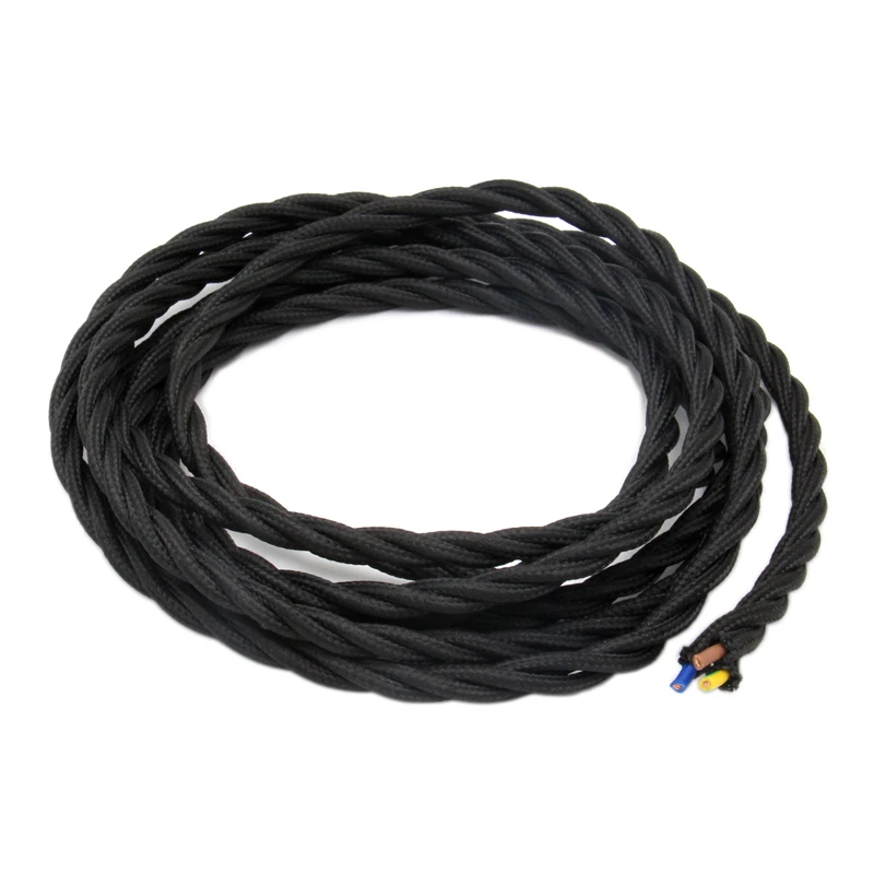 250V 3 Core 0.75mm2 Vintage Fabric Covered Twisted Cable Retro Pendant Lamp Cord Electrical Wire
250V 3 Core 0.75mm2 Vintage Fabric Covered Twisted Cable Retro Pendant Lamp Cord Electrical Wire