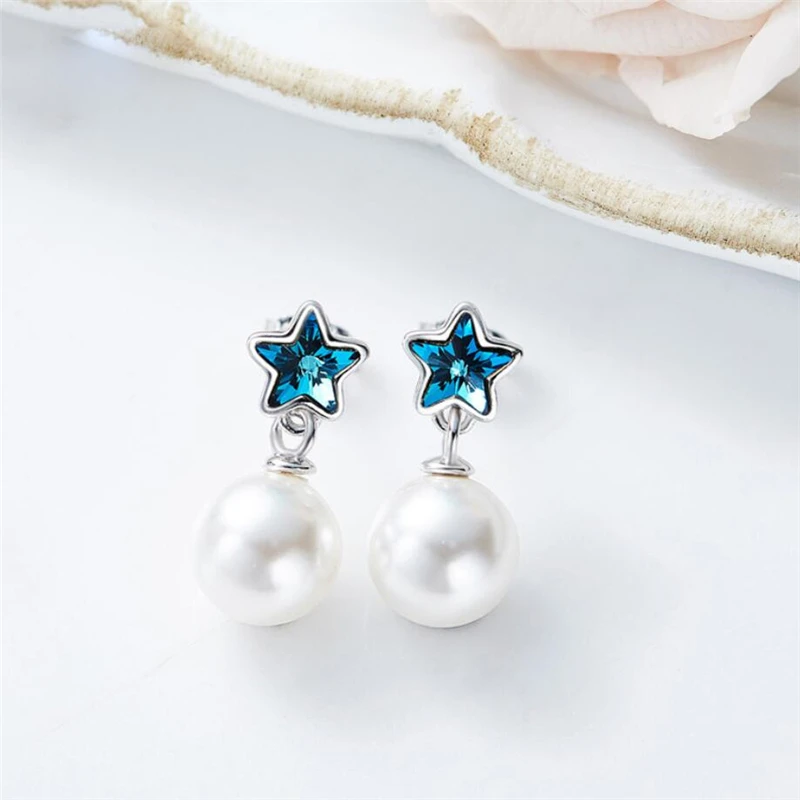 Sole Memory Fresh Literary Star Pearl Cute Sweet Fashion Silver Color Fashion Female Dangle Earrings SEA583
Sole Memory Fresh Literary Star Pearl Cute Sweet Fashion Silver Color Fashion Female Dangle Earrings SEA583