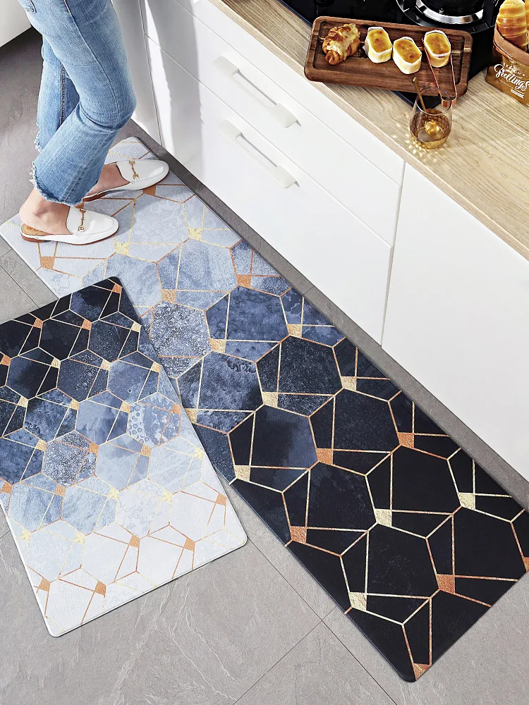 Nordic PVC leather Kitchen mat Strip Non-slip waterproof oilproof carpet Golden Luxury floormat soft Geometric Rebound door mat
Nordic PVC leather Kitchen mat Strip Non-slip waterproof oilproof carpet Golden Luxury floormat soft Geometric Rebound door mat