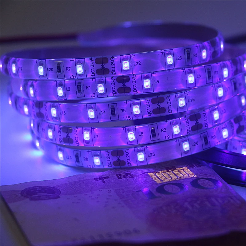 

LED Strips Blacklight Invisible 395-405nm UV Ultra Violet uv lamp aquarium 2835 3528 SMD DJ Fluorescence party LED tape light