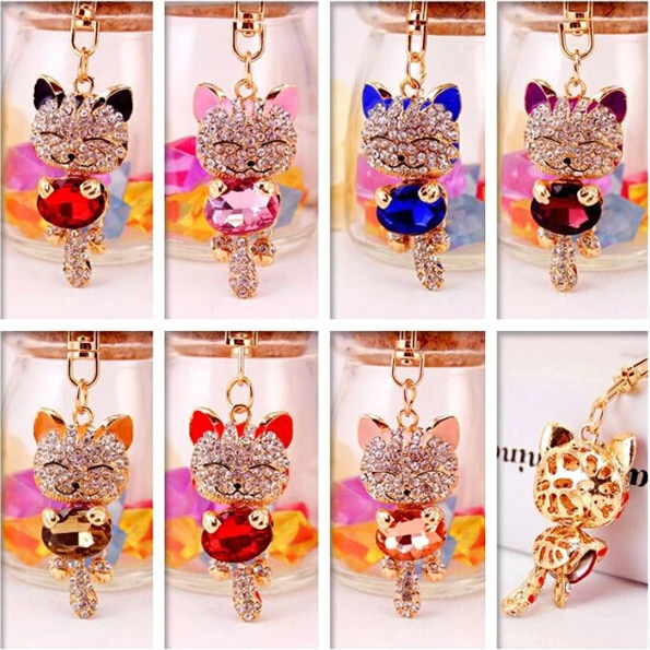 SMALL SIZE Crystal Metal Cat Keychain Novelty Souvenir Gifts Couple Key Chain Key Ring Hangbag Charms Pendant Chaveiros Carro
SMALL SIZE Crystal Metal Cat Keychain Novelty Souvenir Gifts Couple Key Chain Key Ring Hangbag Charms Pendant Chaveiros Carro