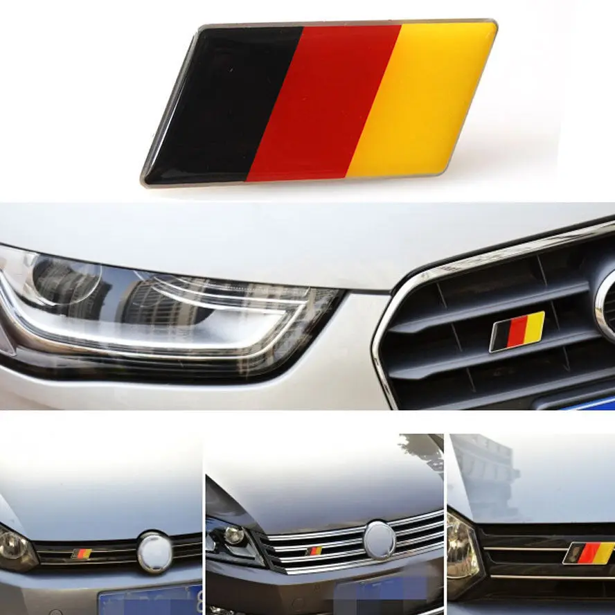 

Aluminum Germany Flag Front Emblem Badge Grill Grille for vw Golf Jetta Audi A3 A4 A5 A6 Car Styling Auto Accessories Stickers