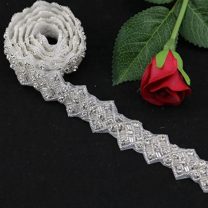1 ярд Свадебная Аппликация Обрезка стразы аппликация фото с поясом|rhinestone bridal