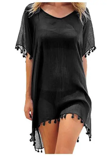 Hot One Size Women's Tassel Chiffon Short Sleeve Beach Cover Ups Beachwear Swimwear Pareo Beachwear Ladies Summer Dress Sundress
Hot One Size Women's Tassel Chiffon Short Sleeve Beach Cover Ups Beachwear Swimwear Pareo Beachwear Ladies Summer Dress Sundress