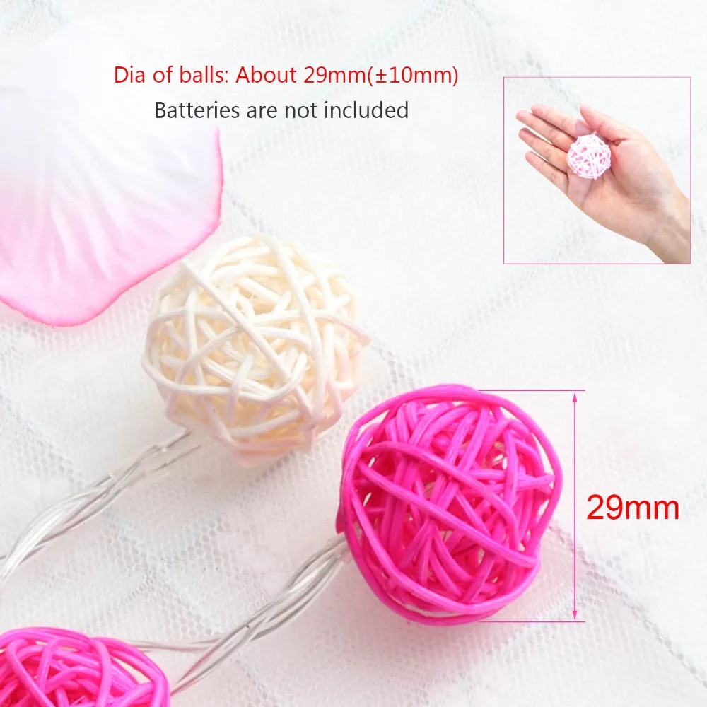 2M 3M LED Holiday String Light 20pcs Rattan Balls Christmas Decorative Garland Lights Fairy Wedding Party Outdoor Lighting JQ
2M 3M LED Holiday String Light 20pcs Rattan Balls Christmas Decorative Garland Lights Fairy Wedding Party Outdoor Lighting JQ