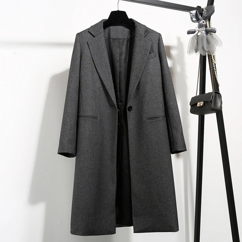Large size ladies small suit jacket female long section spring and autumn new OL women's temperament commuter slim black suit
Large size ladies small suit jacket female long section spring and autumn new OL women's temperament commuter slim black suit