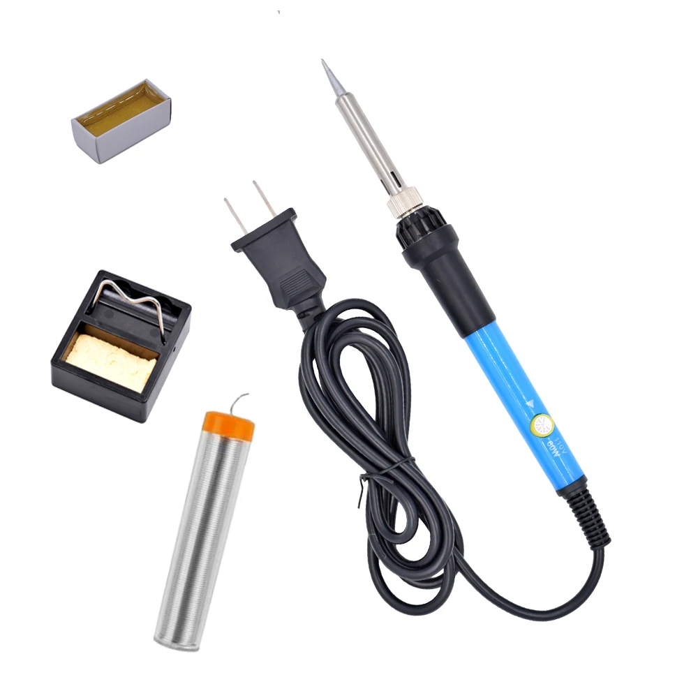 60 W US Plug 110 V EU w 220 Регулируемый температурный паяльник Комплект + паяльная