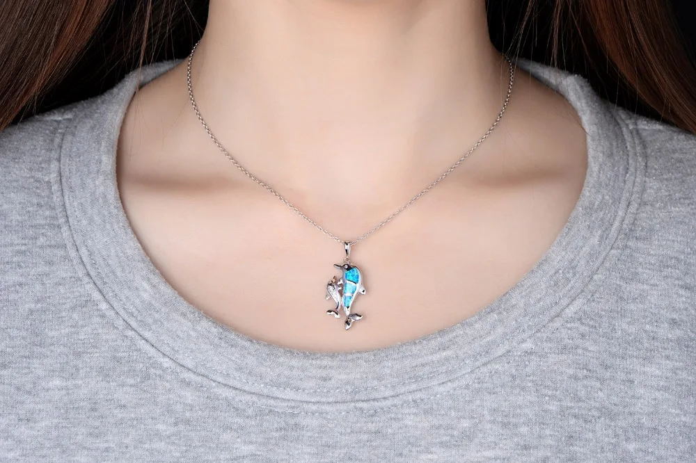 DORMITH real 925 sterling silver necklace created opal necklace Mom baby Dolphins pendants necklace for women jewelry necklace
DORMITH real 925 sterling silver necklace created opal necklace Mom baby Dolphins pendants necklace for women jewelry necklace