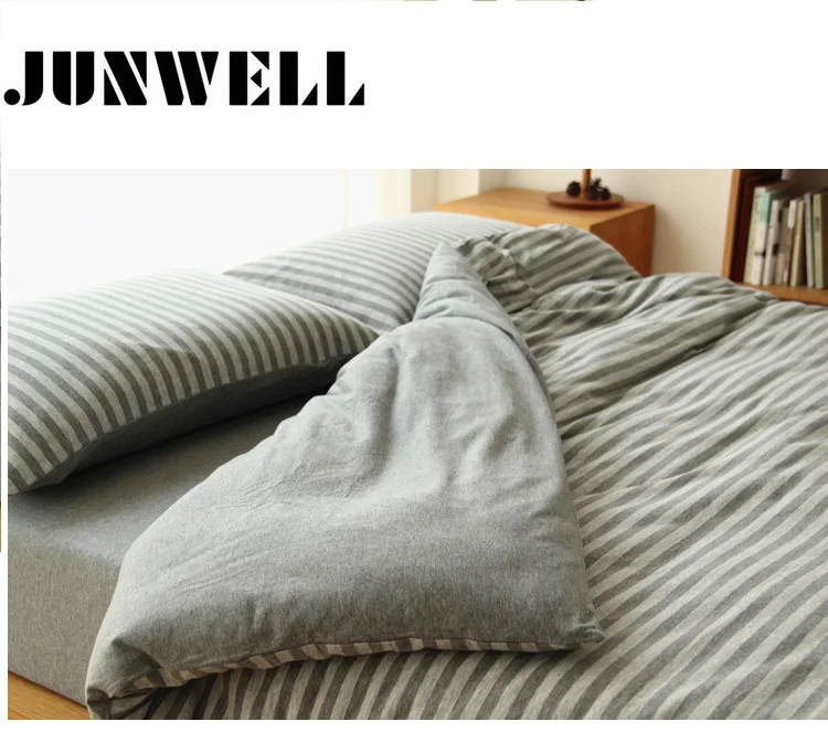 Junwell 100% Cotton Yarn dyed Jersey Duvet Cover Japanese Style Stripe Design Quilt Cover 1PC And 3PCS Set
Junwell 100% Cotton Yarn dyed Jersey Duvet Cover Japanese Style Stripe Design Quilt Cover 1PC And 3PCS Set