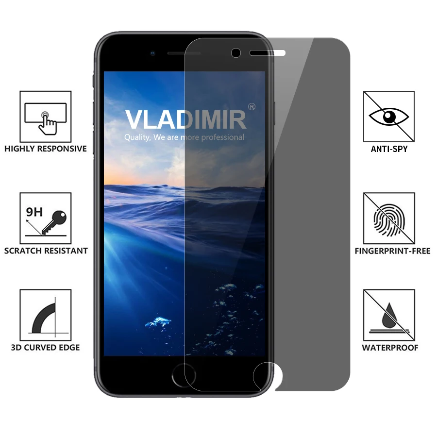 Vladimir 9H Защитная пленка для экрана из закаленного стекла iPhone 8 7 6 6s Plus|Защитные