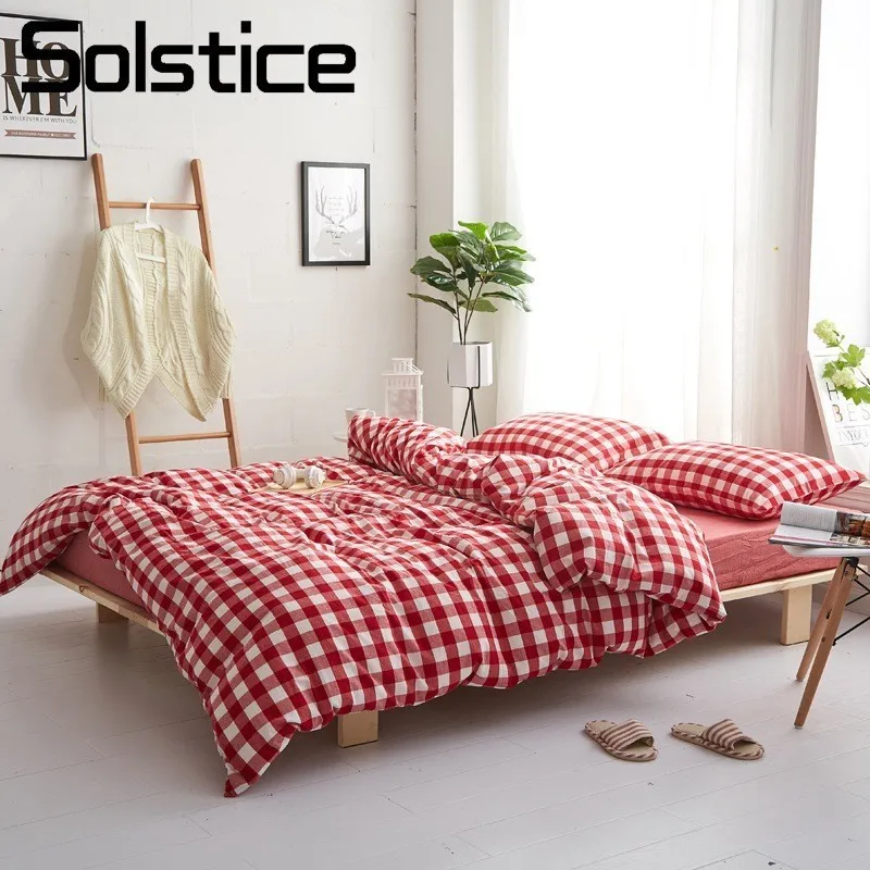 Solstice Home Textile Red Plaid Lattice Duvet Cover Pillowcase Flat Bed Sheet Nordic Simple Cotton Girls Bedding Linens Set Full
Solstice Home Textile Red Plaid Lattice Duvet Cover Pillowcase Flat Bed Sheet Nordic Simple Cotton Girls Bedding Linens Set Full