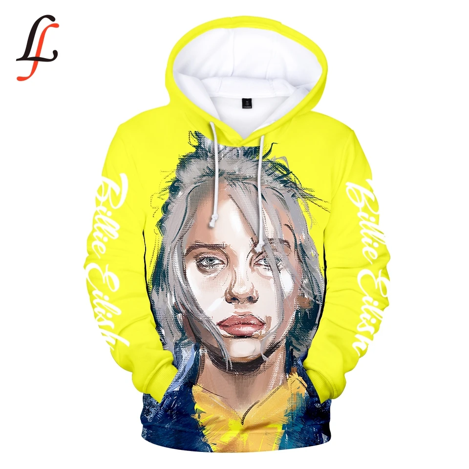 K Pop Billie Eilish harajuku modies Толстовка Повседневная с длинными рукавами для женщин и